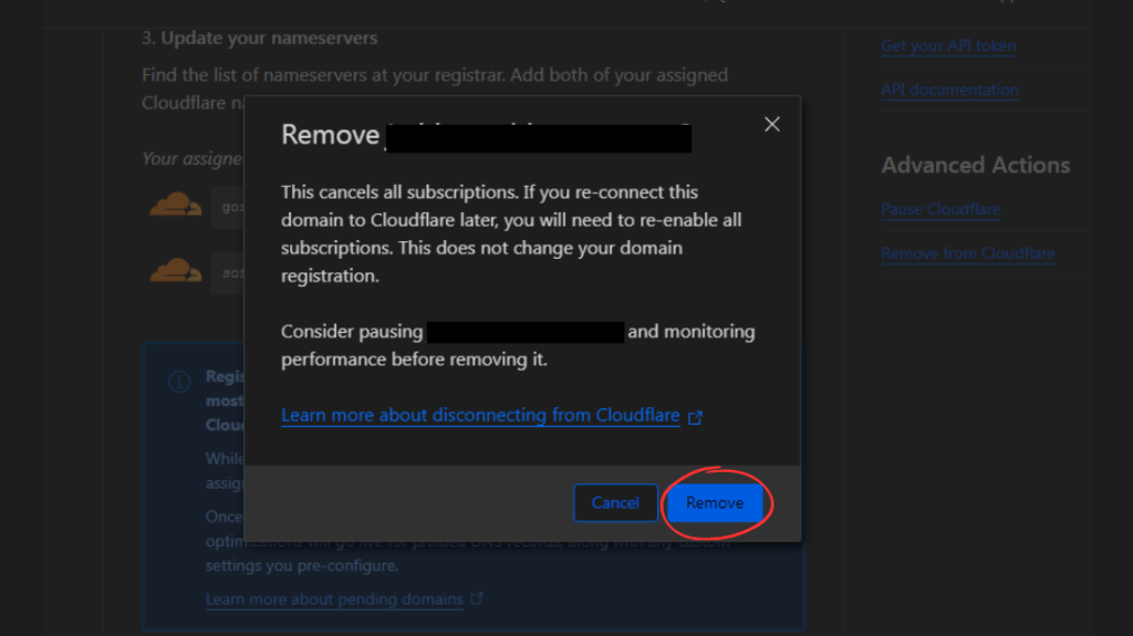 How to Remove a Website from CloudFlare?